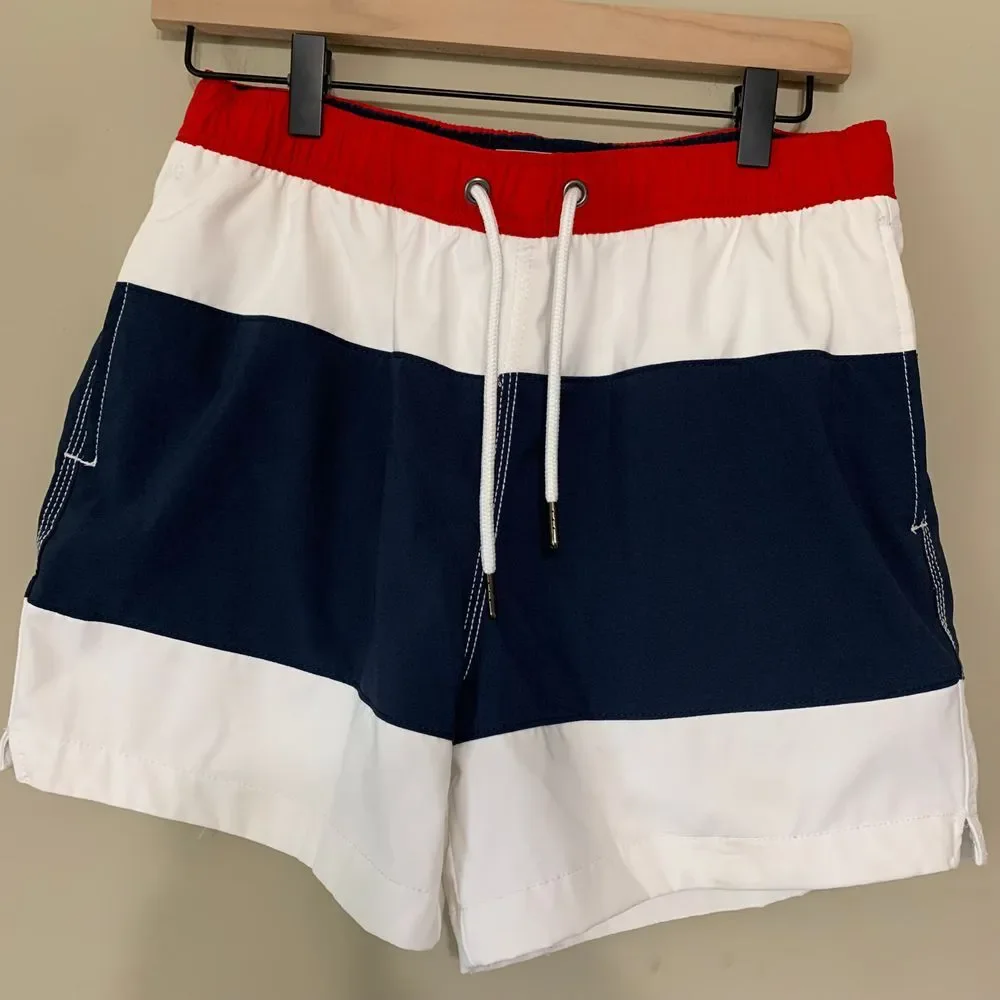 Abercrombie & Fitch Red/White/Blue Swim Trunks Small READ